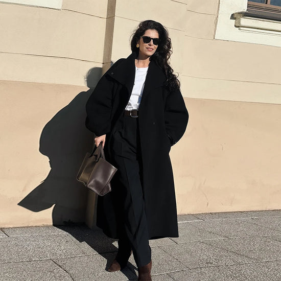 Cappotto Donna Effetto Camoscio Oversize con Bottoni - immagine 19