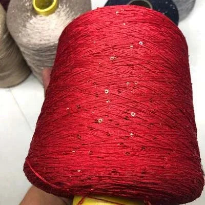 Filato Ice Silk con paillettes 500 g – Yarn mercerizzato con sequin per lavori a uncinetto, maglieria decorativa e top scintillanti