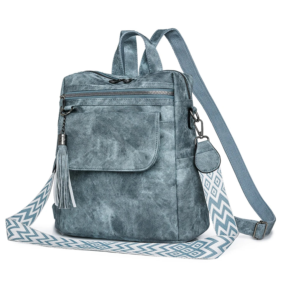 Zaino donna grande capacità in pelle simil-cuoio – daypack fashion da viaggio e scuola, backpack solid colour per ragazze