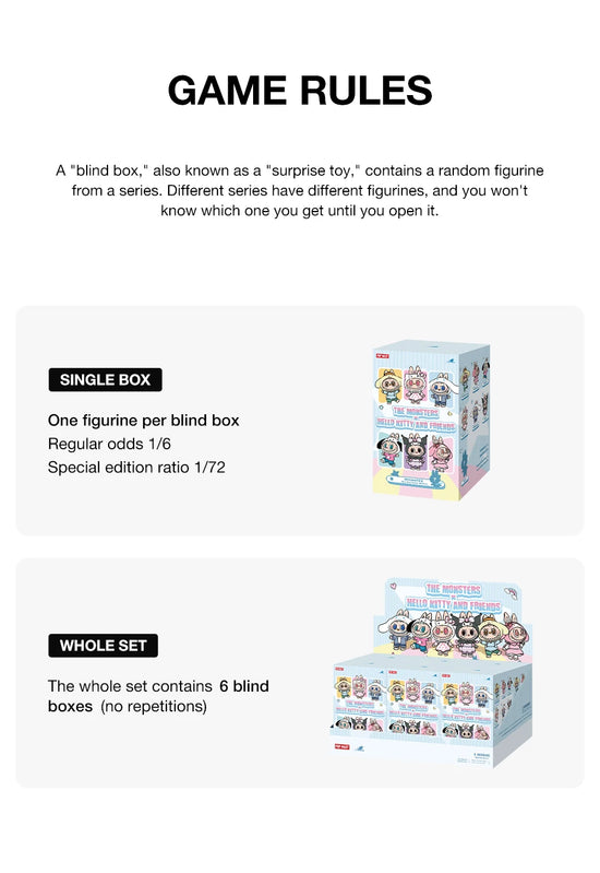 Blind Box Pop Mart Labubu x Sanrio – Pendant Kawaii da Collezione 1/6 pezzi