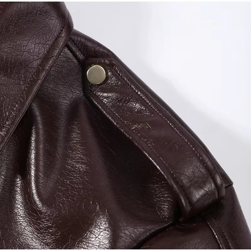 Giacca Biker Donna Effetto Pelle Lucida con Zip – Nero o Rosso