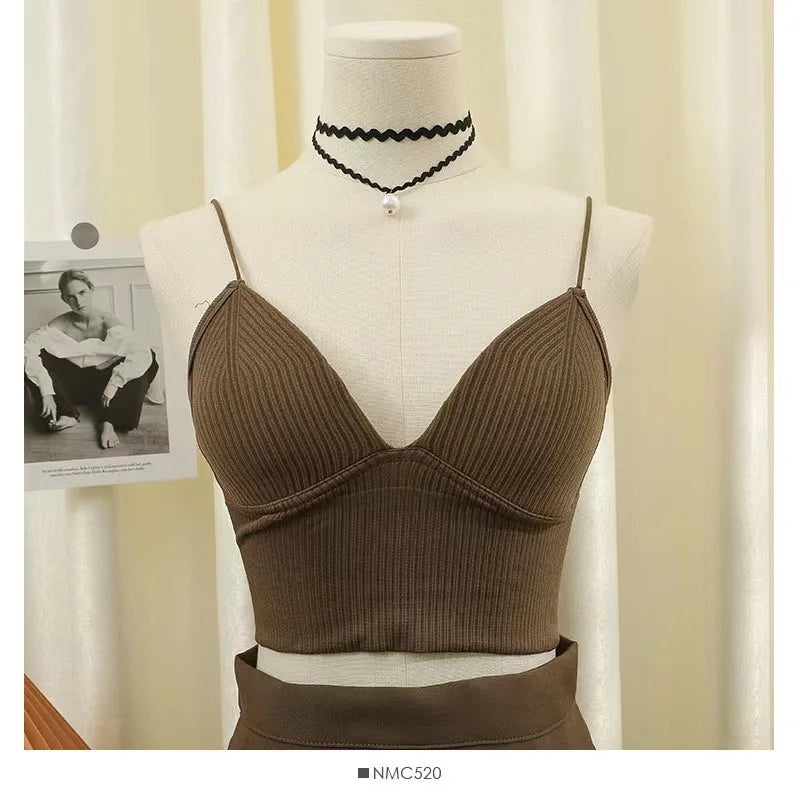 Crop Top tubino seamless donna – Sport brassière senza cuciture, streetwear estivo