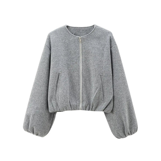 Bomber corto rosso da donna – giacca cropped sportiva