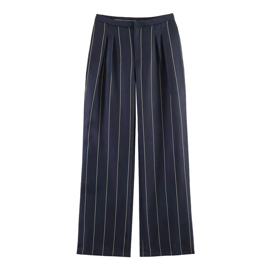 Completo donna a righe con giacca corta e pantaloni dritti