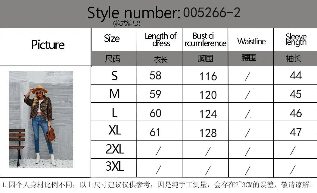 Giacca in denim donna leopard print – blazer oversize a maniche lunghe con collo a rever stile coreano primavera-autunno