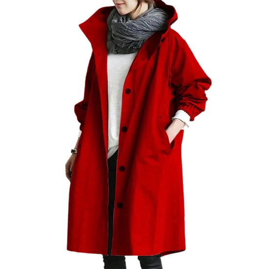 Giacca windbreaker donna con cappuccio, tasche e chiusura a bottoni – antivento, impermeabile, quick-dry, perfetta per escursioni e outdoor
