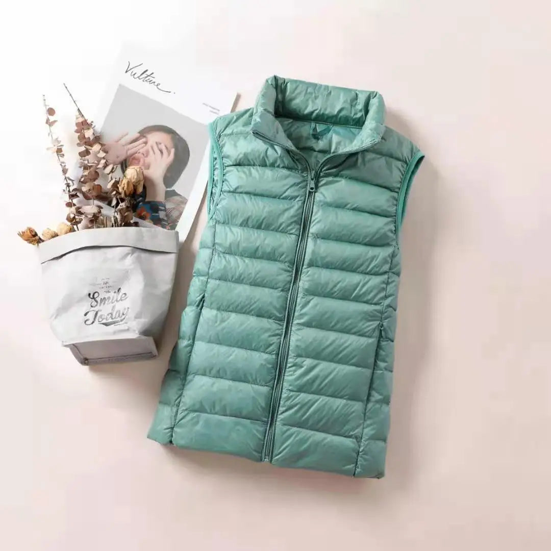 Gilet imbottito ultra-leggero da donna 2025 – smanicato oversize senza maniche, antivento e ripiegabile
