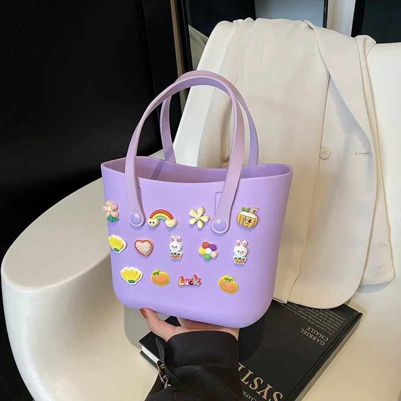 Borsa Mare Colorata Impermeabile – Cestino Estivo Donna Multicolore per Spiaggia e Piscina