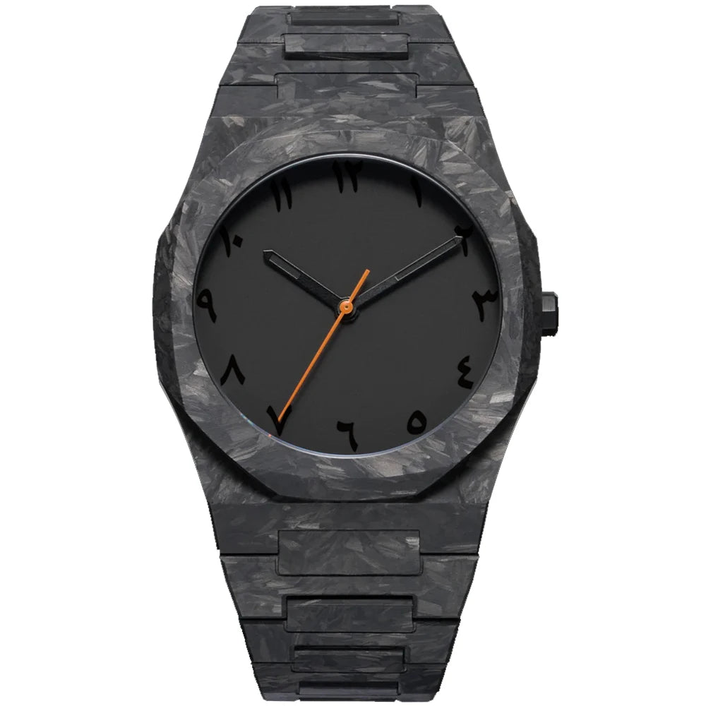 Orologio da Uomo Elegante con Quadrante Nero e Numeri Arabi – Design Classico e Moderno