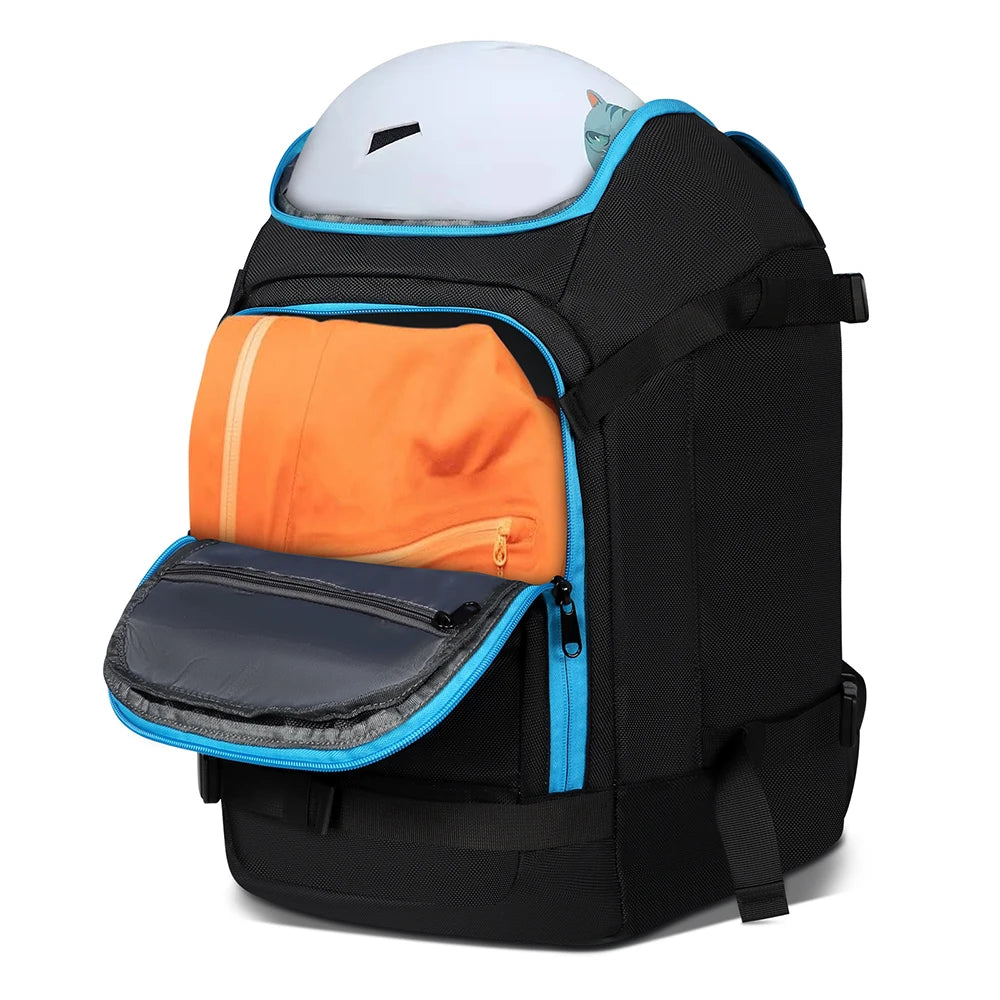 Zaino da viaggio sci/snowboard 50 L impermeabile – borsa scarponi & casco, scomparto wet/dry, trasporto attrezzatura neve