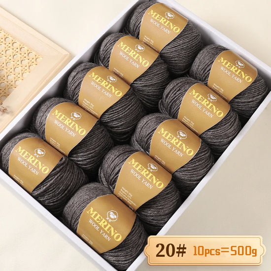 Set 500 g Filato Lana Medio-Spesso – 10 Gomitoli per Maglieria e Uncinetto