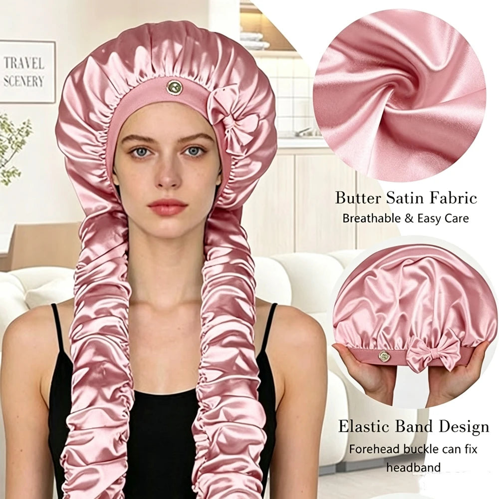 Cuffia Notte Extra Lunga per Trecce e Capelli Ricci – Satinata