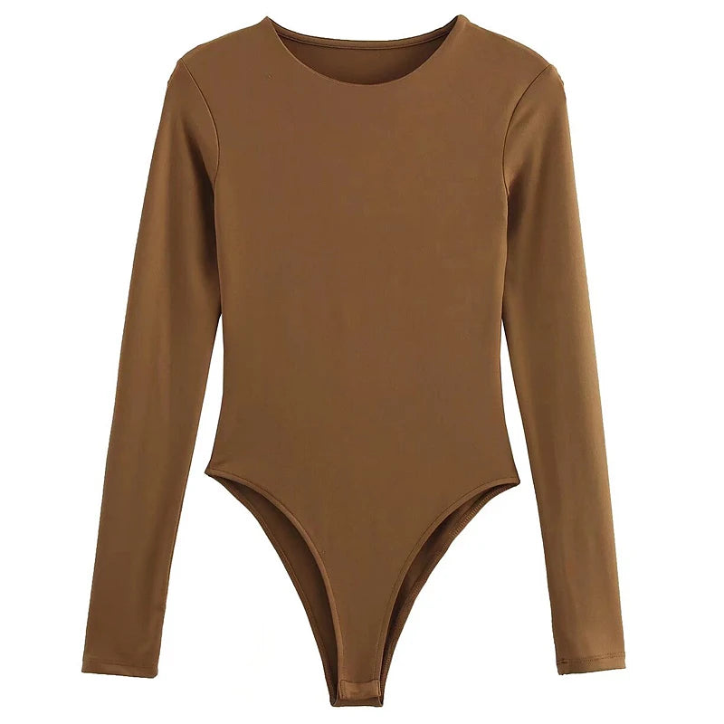Bodysuit nero a manica lunga – body aderente sexy 2025 per donne, multiuso e lingerie