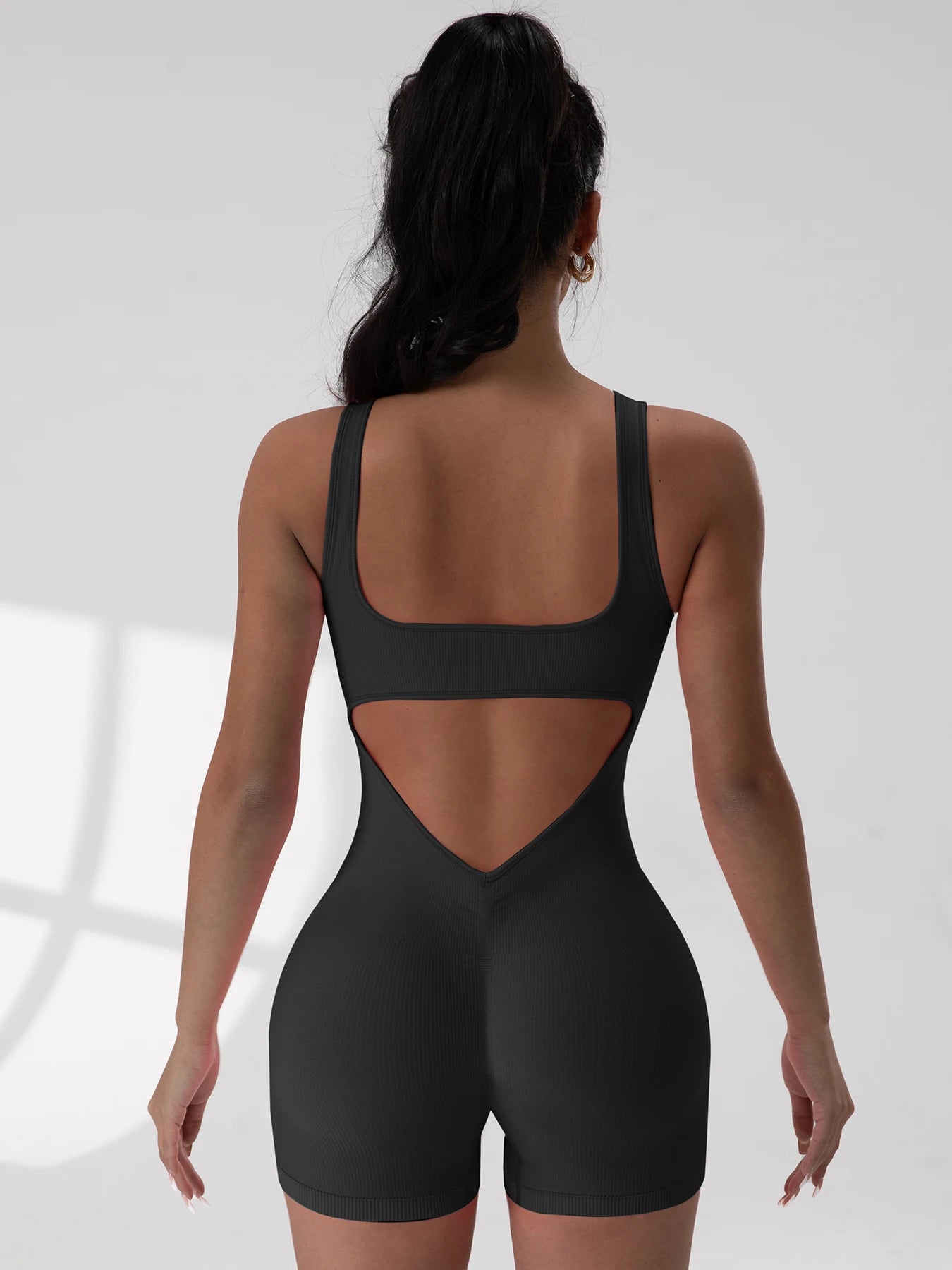 Jumpsuit sportiva donna 2025 – body seamless backless con scollo a U, elegante e funzionale