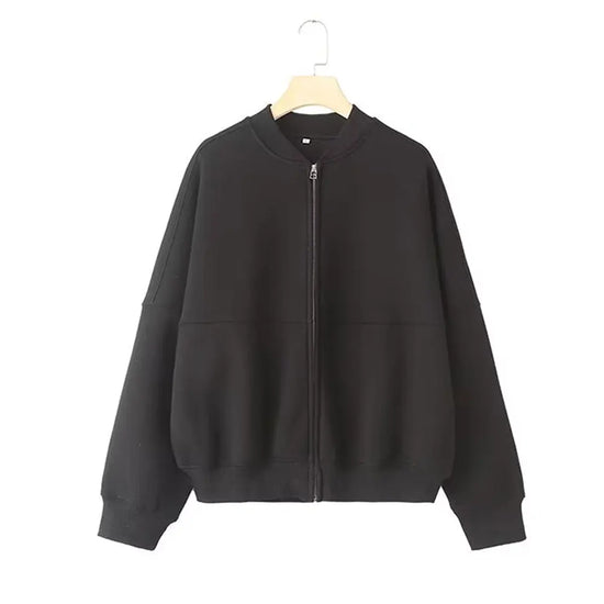 Completo donna autunnale con bomber corto e pantaloni palazzo vita alta – Outfit 2 pezzi