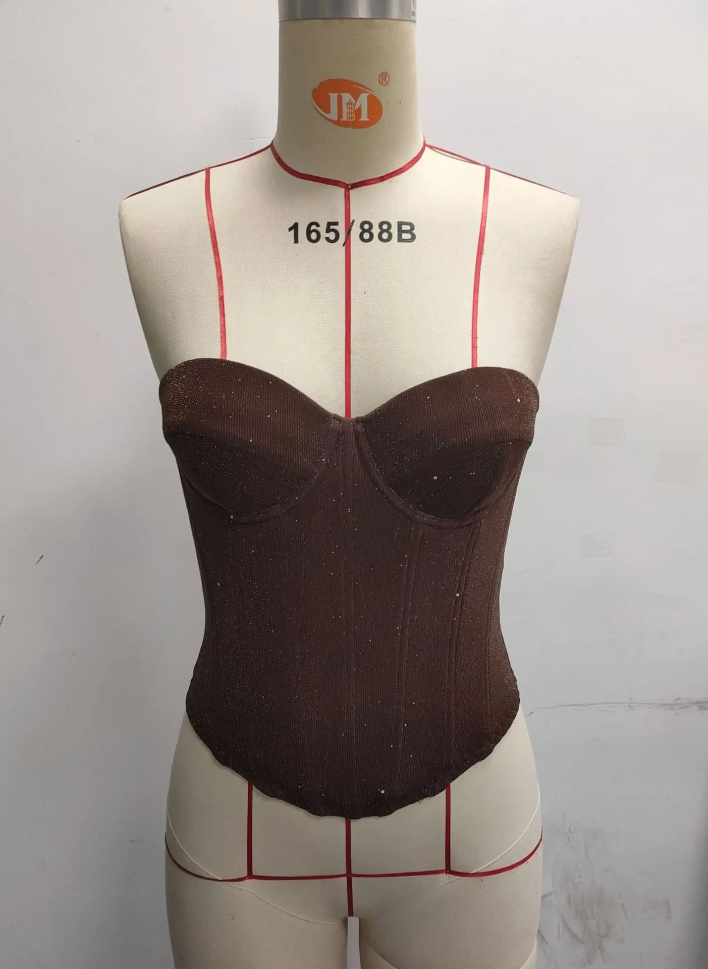 Top Corsetto Nero con Paillettes – Bustier Sexy Modellante