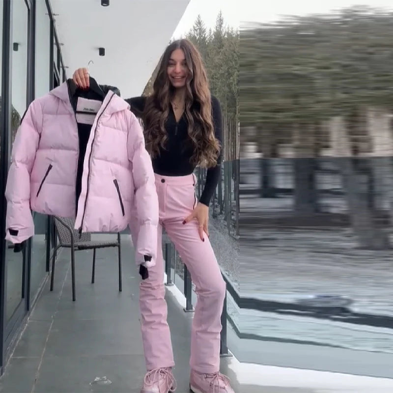 Completo da neve donna rosa: giacca, pantaloni o set