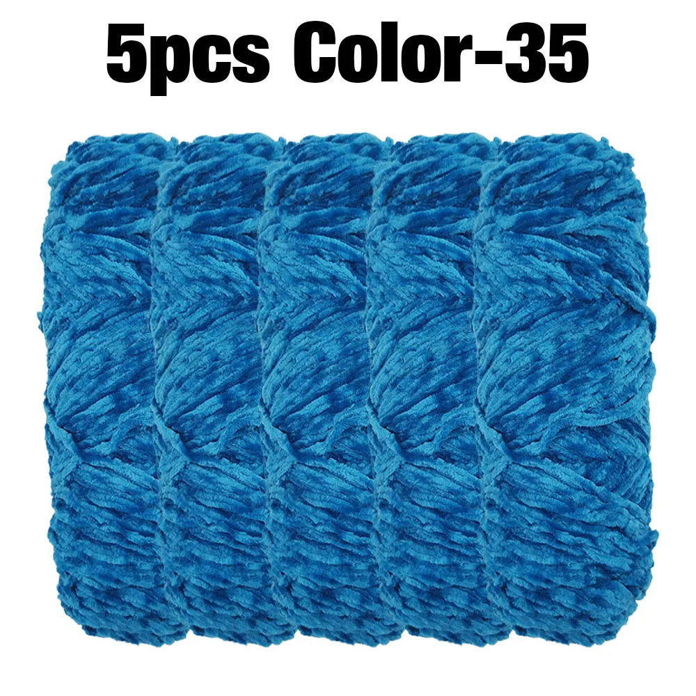 Set 5 rotoli filato ciniglia velluto 100 g – filo morbido e caldo per coperta, maglione, cuscini, DIY