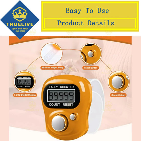 Contatore Digitale da dito per uncinetto e maglia – Mini clicker elettronico per tenere traccia delle righe