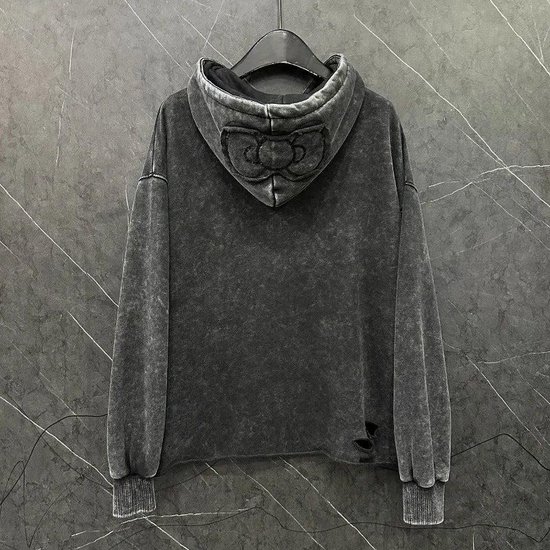Felpa con cappuccio cartoon per donna – Stile casual oversize, dolce e versatile, ideale per l’autunno 2025