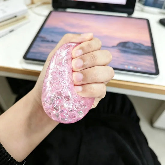 Glitter Dumpling Squishy Bao Antistress Morbido con Perline