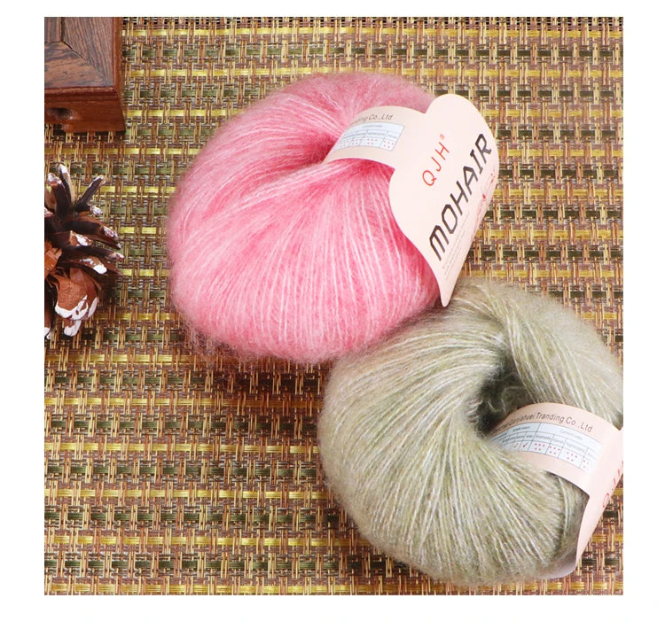 Set 6 gomitoli filato mohair morbido – lana angora effetto fluffy per maglioni, sciarpe, shawl fai-da-te