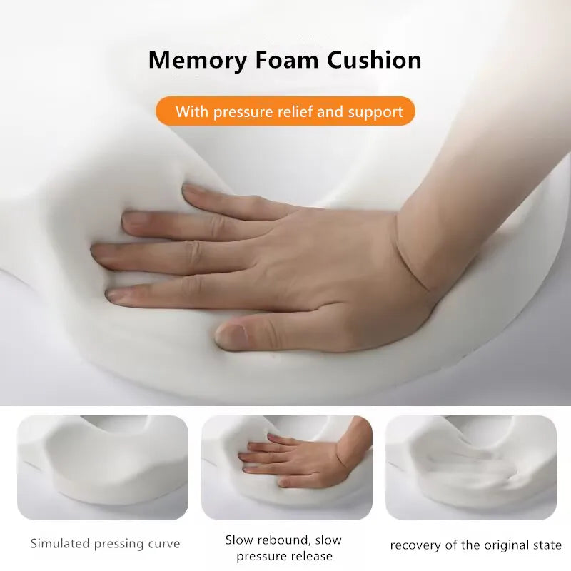 Cuscino Ortopedico Sedia Memory Foam – Supporto Antidolore Schiena e Coccige