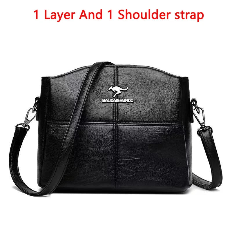 Borsa a tracolla donna con tasche e scomparti - Nero, versione a uno scomparto