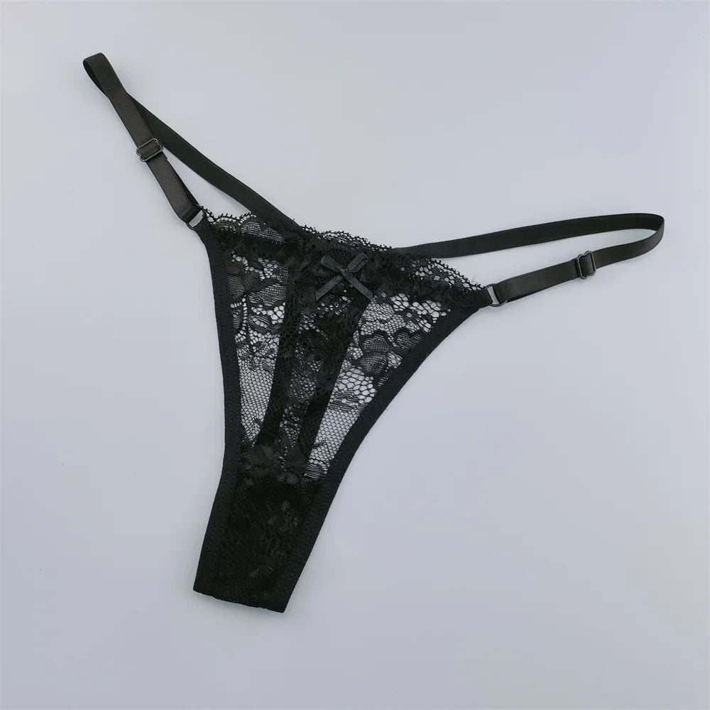 Set 3 Perizomi in Pizzo Trasparente Donna– Sexy Regolabile