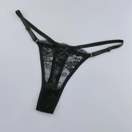 Set 3 Perizomi in Pizzo Trasparente Donna– Sexy Regolabile