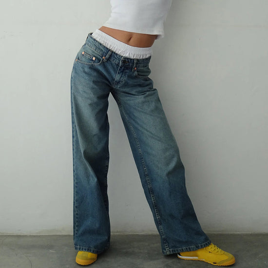 Jeans Boyfriend Donna Vita Alta con Tasche – Stile Y2K - dettaglio prodotto