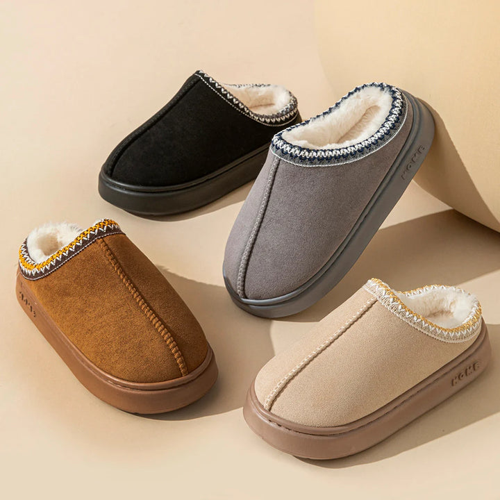 Slippers donna platform inverno 2025 ‒ pantofole fluffy platform indoor/outdoor, suola alta antiscivolo, calde e fashion