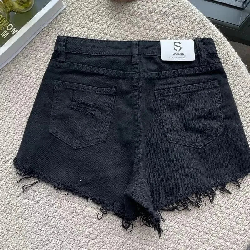 Shorts in denim donna vita alta – modello gamba larga snellente, perfetti per l’estate