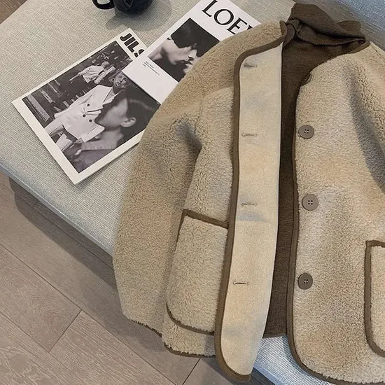 Giacca corta in pelliccia d'agnello donna – Cappotto oversize imbottito per l'inverno, taglie piccole disponibili