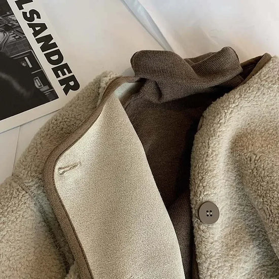 Giacca corta in pelliccia d'agnello donna – Cappotto oversize imbottito per l'inverno, taglie piccole disponibili