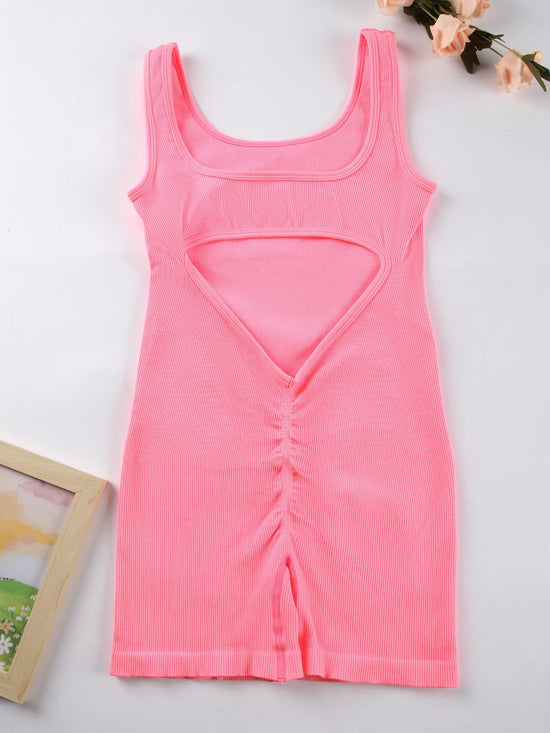 Jumpsuit sportiva donna 2025 – body seamless backless con scollo a U, elegante e funzionale
