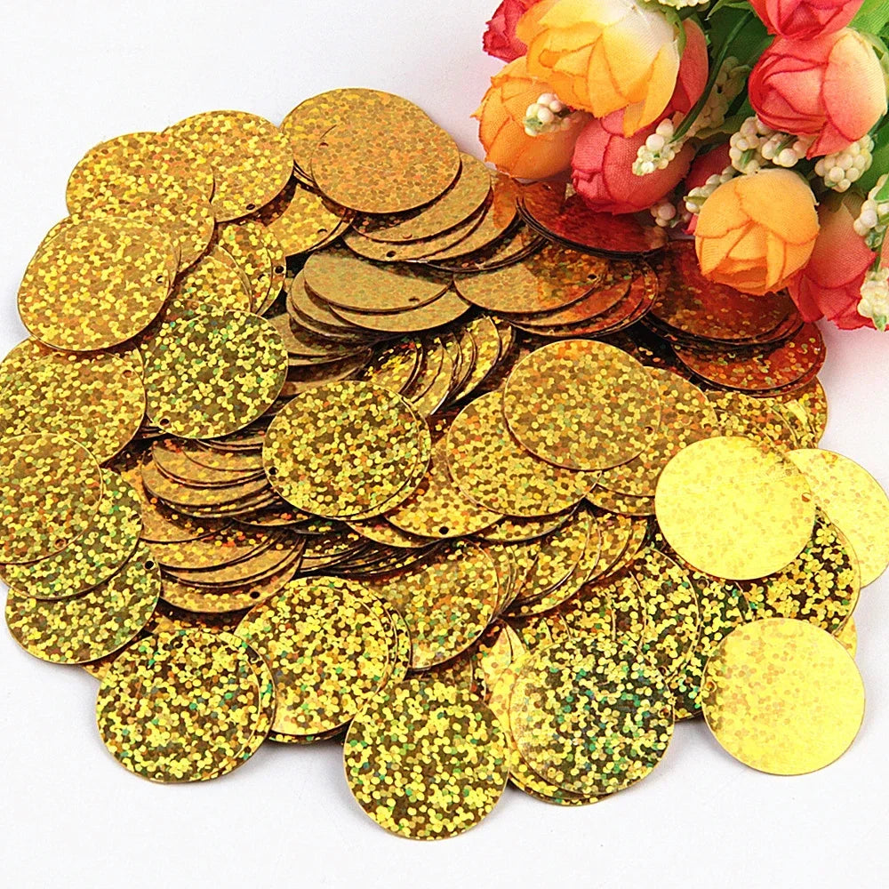 Paillettes Flat Rotonde 10–25 mm con Foro – 10 g , Costumi, Scialli, Danza, Scrapbooking e Decorazioni