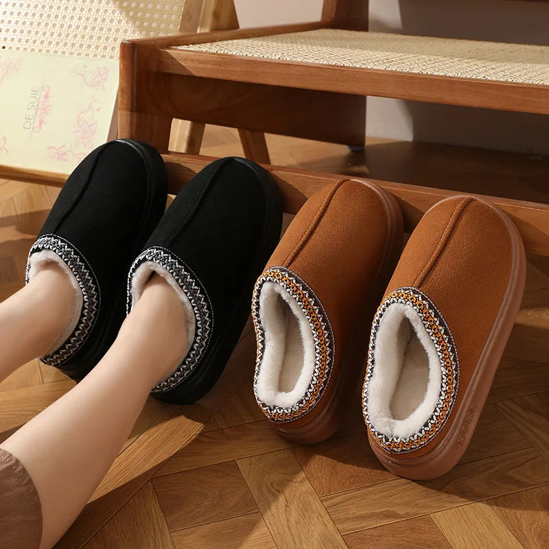 Slippers donna platform inverno 2025 ‒ pantofole fluffy platform indoor/outdoor, suola alta antiscivolo, calde e fashion