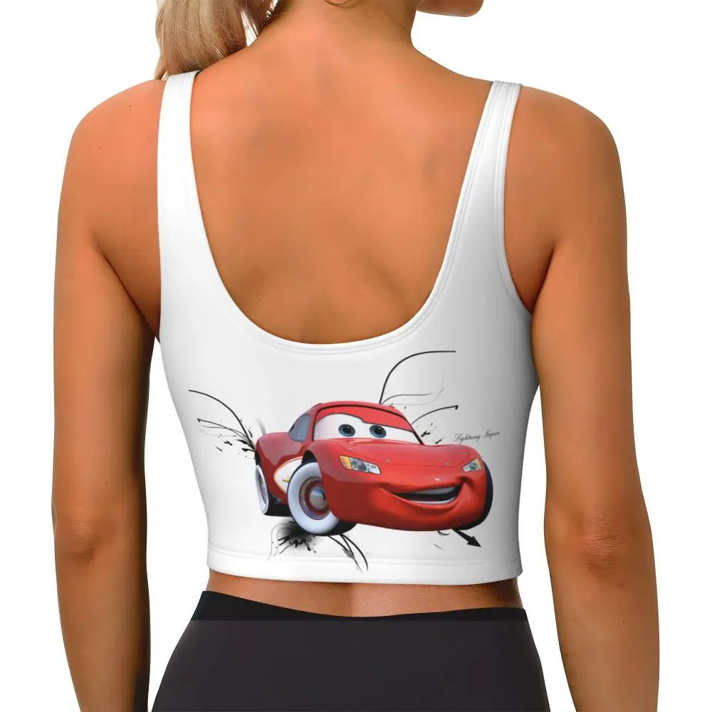 Maglia cars SaettaMcQueen Donna | Cartoon Fitness Crop Top Cars