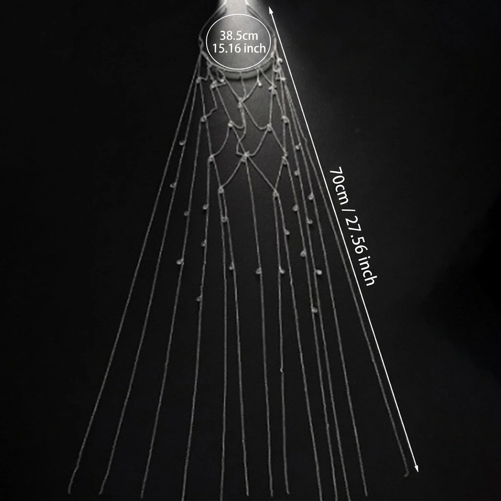Cerchietto Strass con Frange e Fodera Morbida – Argento