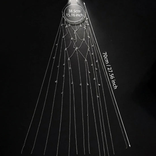 Cerchietto Strass con Frange e Fodera Morbida – Argento