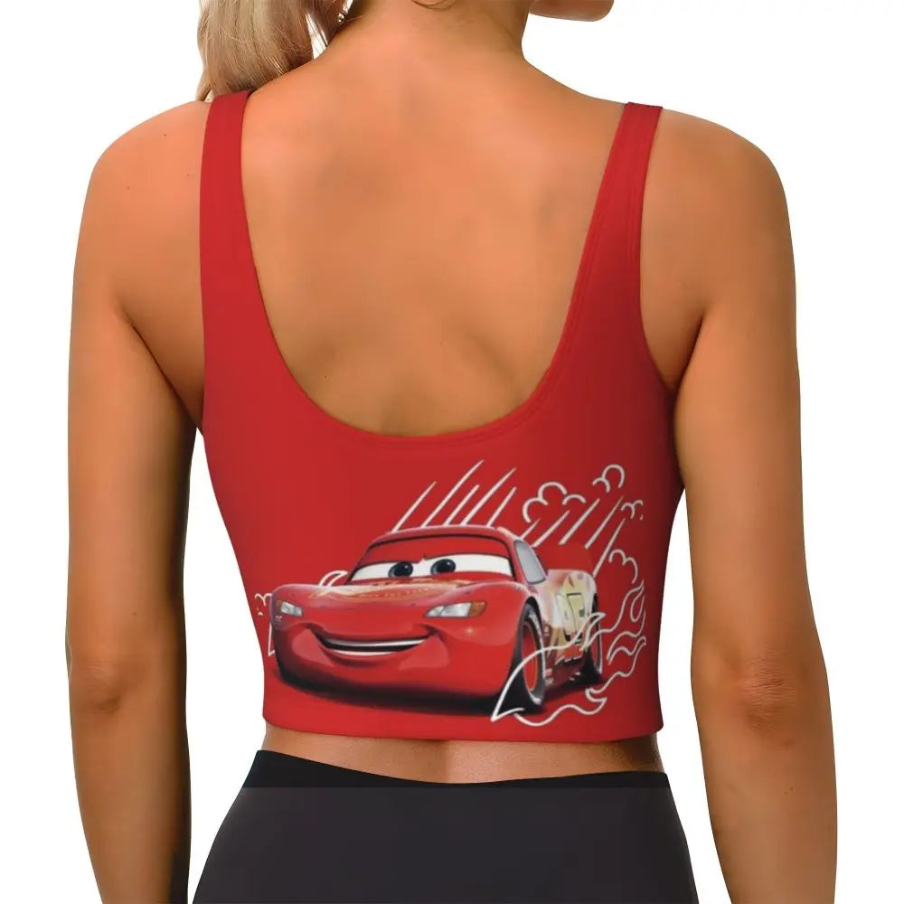 Maglia cars SaettaMcQueen Donna | Cartoon Fitness Crop Top Cars
