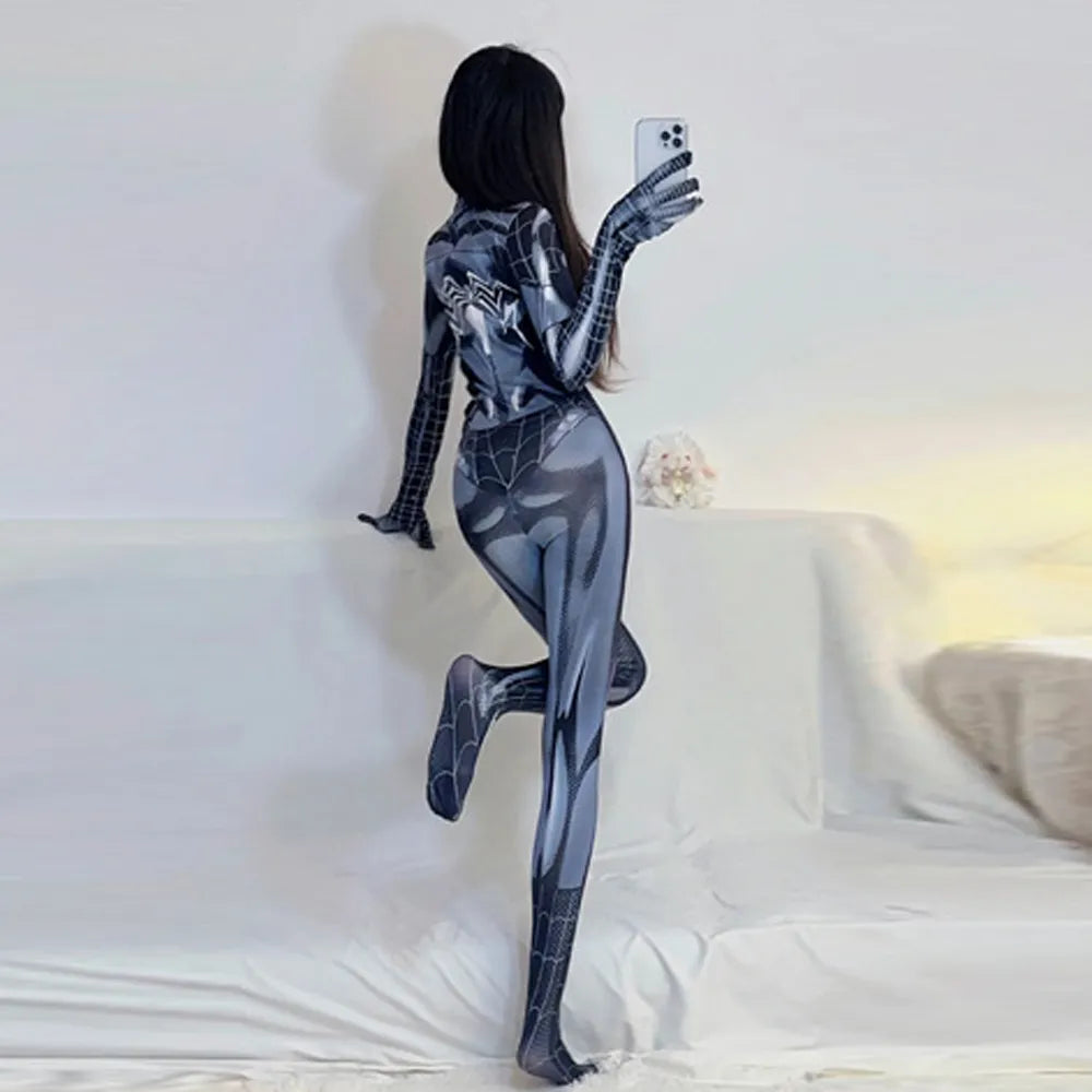 Costume Spider-Man da Donna – Body Supereroe Spandex per Cosplay e Feste