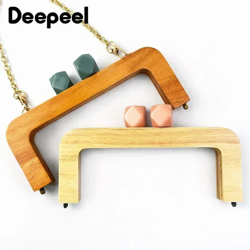 Set di manici in legno da 20 cm per borse – Chiusura a bacio per cucito fai-da-te, confezione da 1, 2 o 5 pezzi