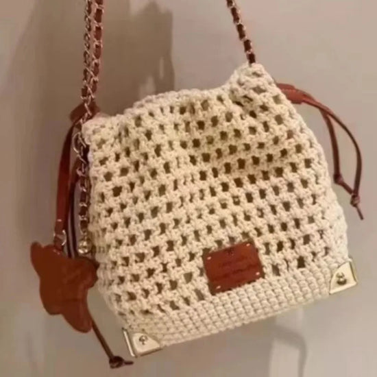 Borsa in Paglia Beige Donna a Tracolla – Estivo Casual Chic