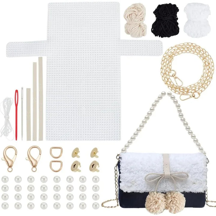 Kit rete Fai-da-Te per Borse Intrecciate all’Uncinetto – Materiali per Borsa a Tracolla e a Spalla