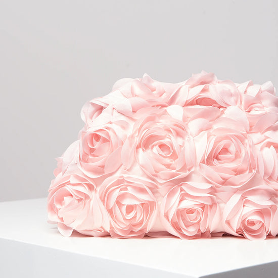 Clutch elegante rosa per donna – borsa clutch da cerimonia/partecipazione con rose, regalo perfetto per festa & cena