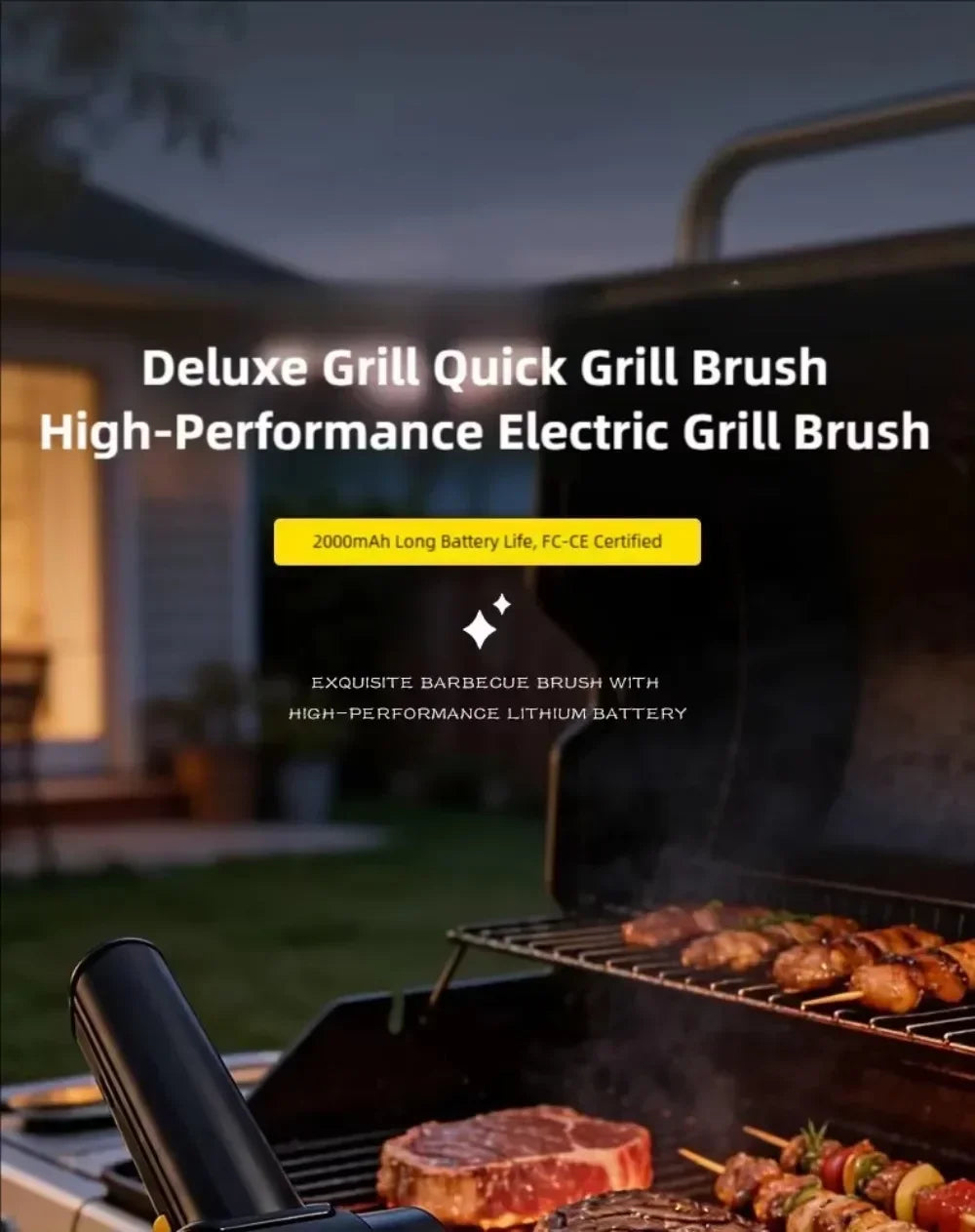 Spazzola Elettrica per Barbecue – Pulizia Griglia BBQ Ricaricabile