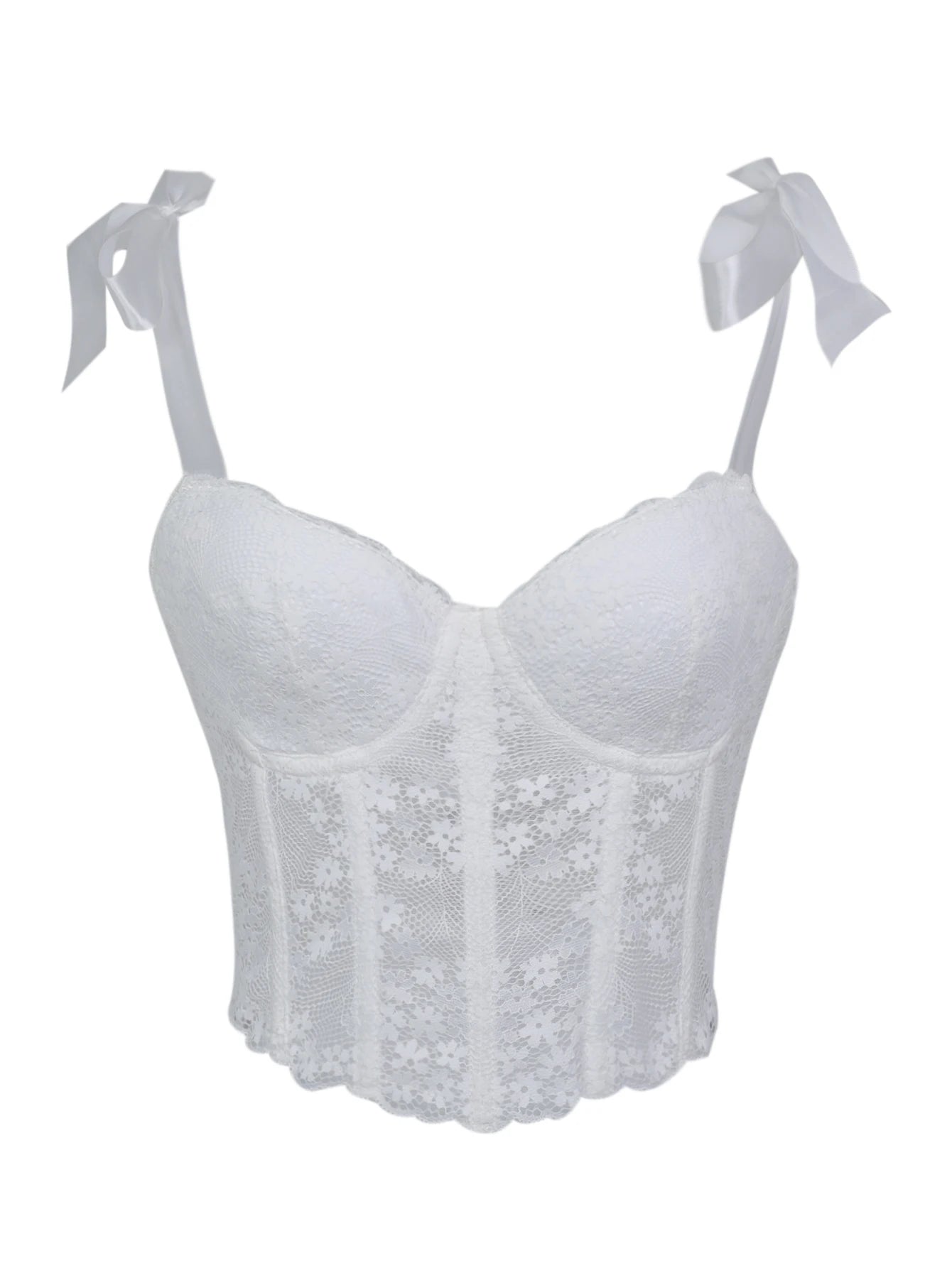 Corsetto Sexy in Pizzo Trasparente – Bustier Push Up Donna