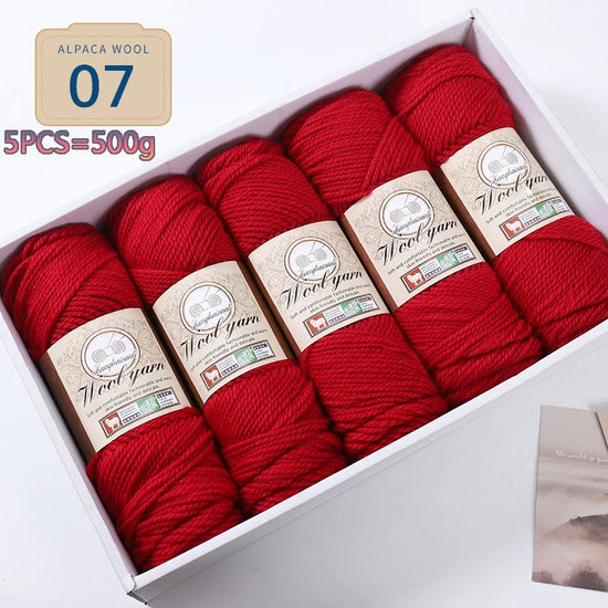 Set 5 gomitoli filato spesso alpaca 500 g – yarn grosso per maglioni, cappotti e crafting inverno